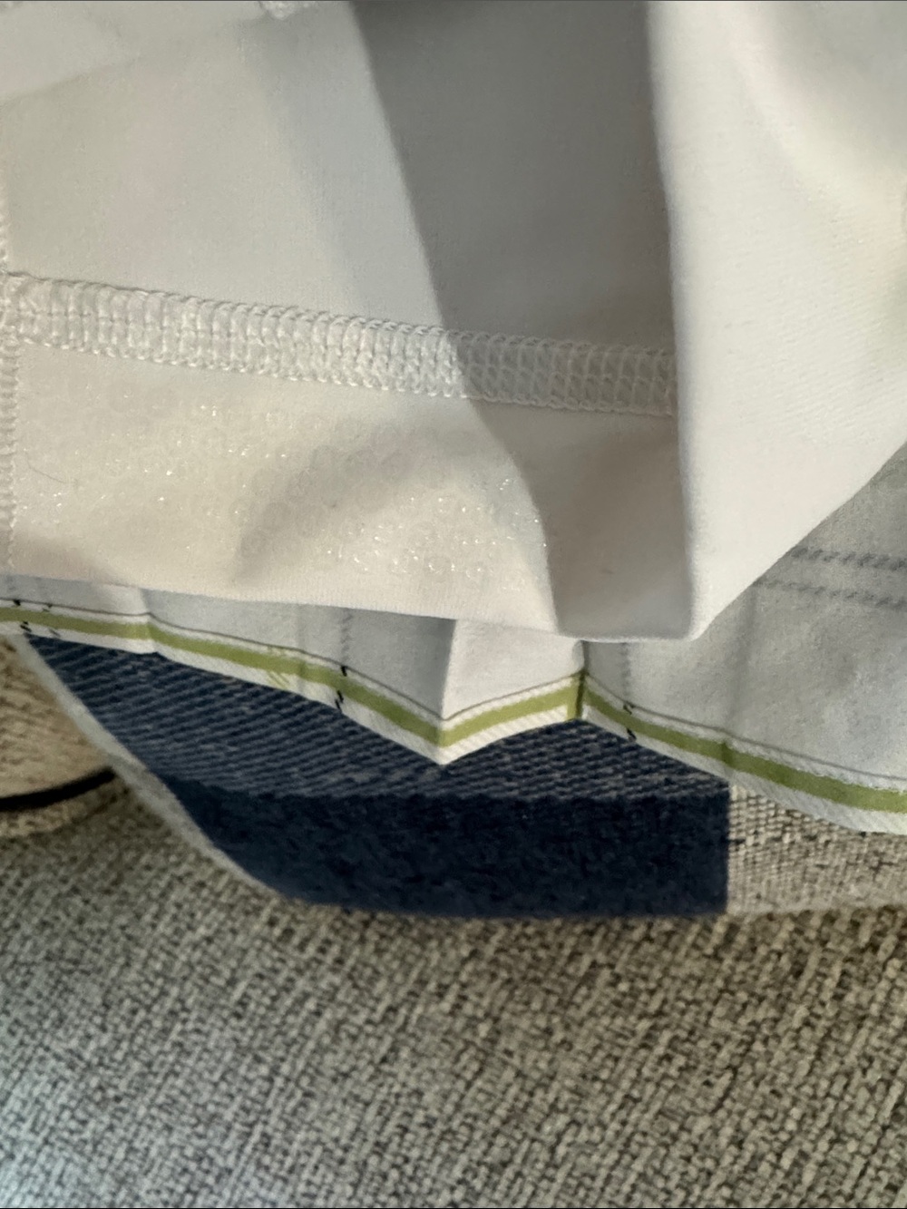 lululemon athletica White and Light Green Plaid Pleated Mini Skirt - Picture 3 of 5